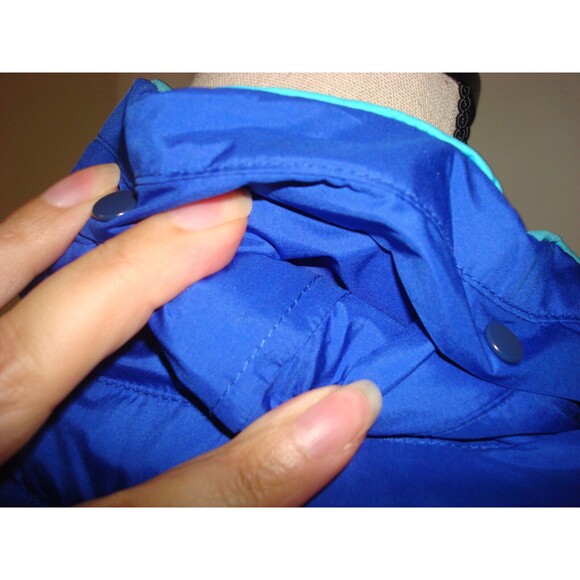 New NWOT J Crew KID Crewcuts Girls XL Reversible Puffer Coat Jacket Blue Aqua - Picture 4 of 16